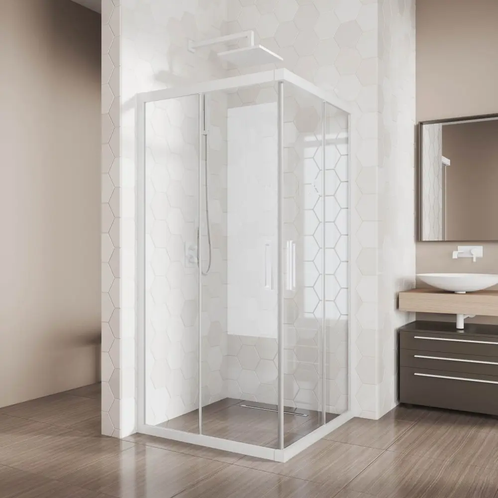 Фото 5 Душевой уголок Gutewetter GWMPKB019SC 100x100x200 см цвет фурнитуры белый матовый, стекло безцветное заколенное 6 мм Фото 5 Душевой уголок Gutewetter GWMPKB019SC 100x100x200 см цвет фурнитуры белый матовый, стекло безцветное заколенное 6 мм