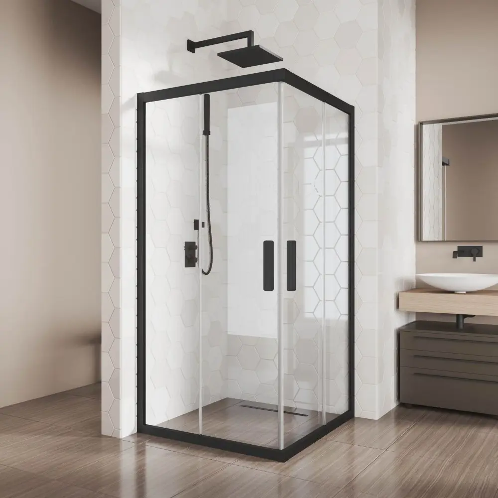Фото 5 Душевой уголок Gutewetter GWMPKB019SC 95x95x200 см цвет фурнитуры черный матовый, стекло безцветное заколенное 6 мм Фото 5 Душевой уголок Gutewetter GWMPKB019SC 95x95x200 см цвет фурнитуры черный матовый, стекло безцветное заколенное 6 мм