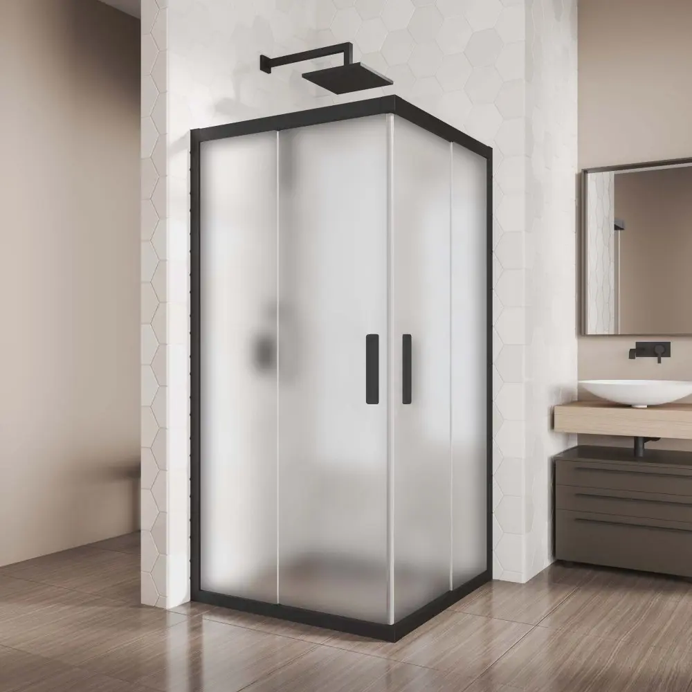 Фото 5 Душевой уголок Gutewetter GWMPKB019SC 70x70x200 см цвет фурнитуры черный матовый, стекло матовое заколенное 6 мм Фото 5 Душевой уголок Gutewetter GWMPKB019SC 70x70x200 см цвет фурнитуры черный матовый, стекло матовое заколенное 6 мм