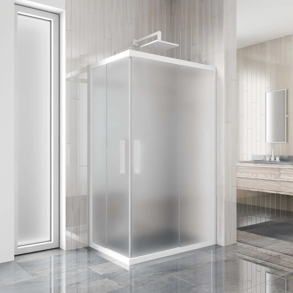 Фото 5 Душевой уголок Gutewetter 4096356072 прямоугольник 115x70см белый профиль эффект стекла матовый Фото 5 Душевой уголок Gutewetter 4096356072 прямоугольник 115x70см белый профиль эффект стекла матовый