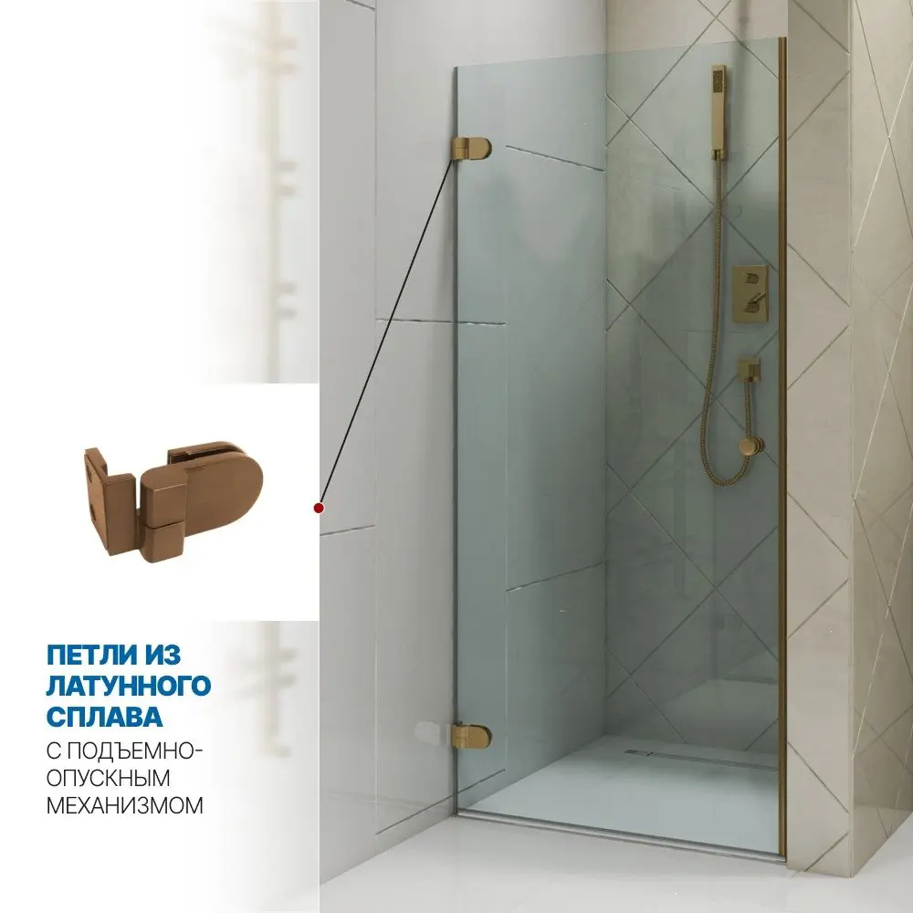 Фото 3 Душевая дверь Gutewetter 3311642676 75см эффект стекла прозрачный распашной Фото 3 Душевая дверь Gutewetter 3311642676 75см эффект стекла прозрачный распашной