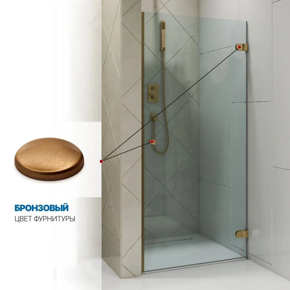 Фото 4 Душевая дверь Gutewetter 2600786436 80см эффект стекла прозрачный распашной Фото 4 Душевая дверь Gutewetter 2600786436 80см эффект стекла прозрачный распашной