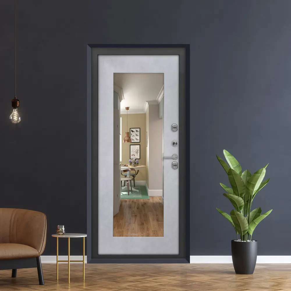 Фото 8 Входная дверь Дверипро Термо L Аура ФЛЗ-603 правый 205x96см цвет nussbaum патина черная/бетон снежный с зеркалом Фото 8 Входная дверь Дверипро Термо L Аура ФЛЗ-603 правый 205x96см цвет nussbaum патина черная/бетон снежный с зеркалом