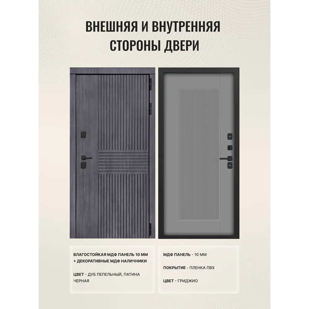 Фото 2 Входная дверь Дверипро Термо L Берген правый 205x86см цвет дуб пепельный патина черная/гриджио Фото 2 Входная дверь Дверипро Термо L Берген правый 205x86см цвет дуб пепельный патина черная/гриджио