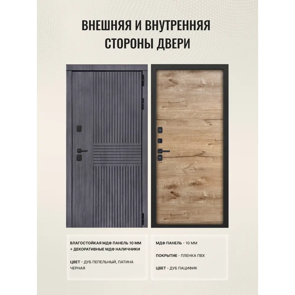 Фото 2 Входная дверь Дверипро Термо L Берген левый 205x86см цвет дуб пепельный патина черная/дуб пацифик Фото 2 Входная дверь Дверипро Термо L Берген левый 205x86см цвет дуб пепельный патина черная/дуб пацифик