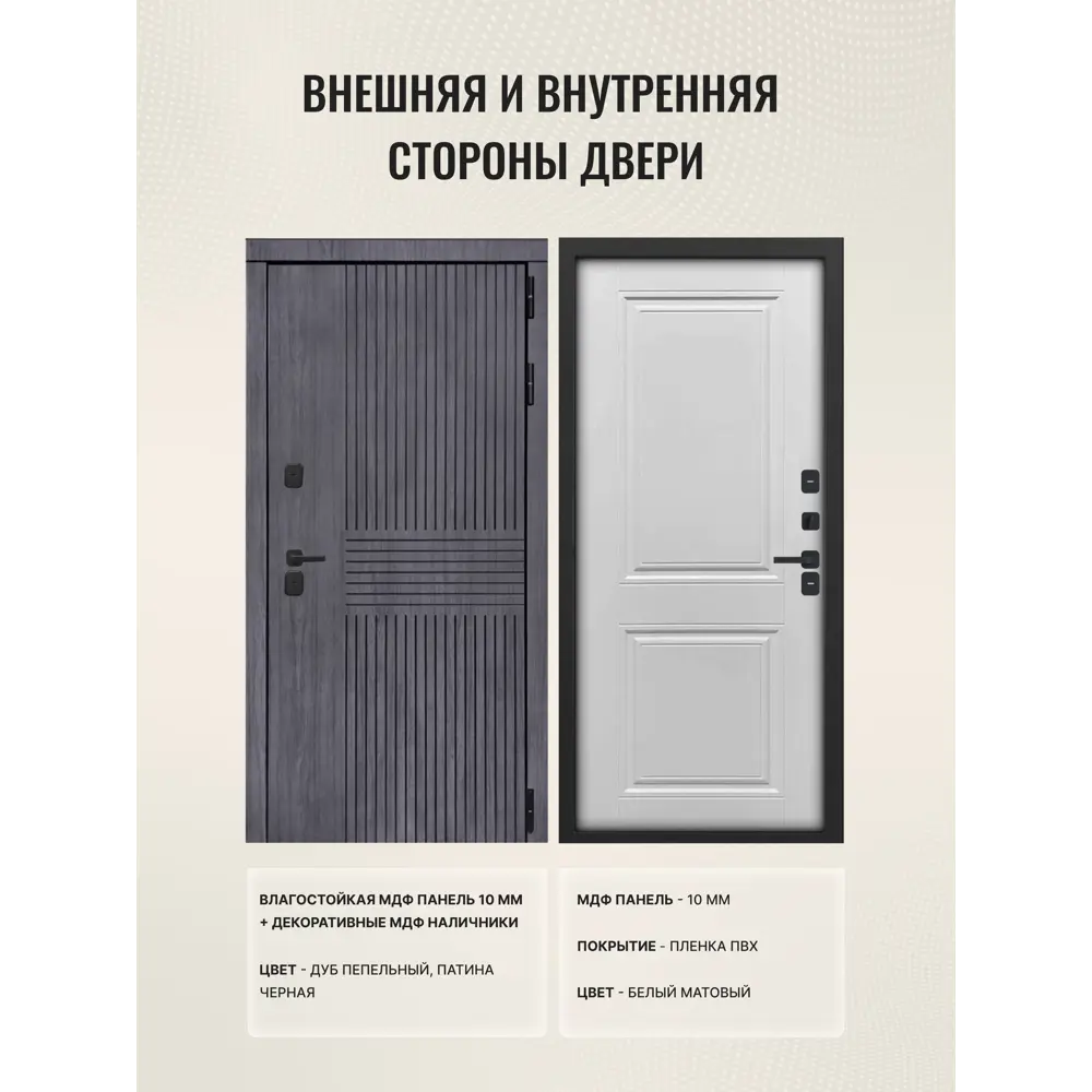 Фото 2 Входная дверь Дверипро Термо L Берген правый 205x86см цвет дуб пепельный патина черная/белый матовый Фото 2 Входная дверь Дверипро Термо L Берген правый 205x86см цвет дуб пепельный патина черная/белый матовый
