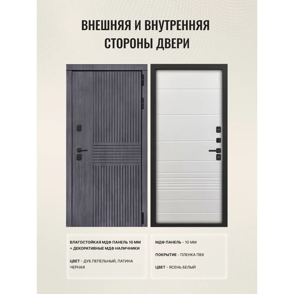 Фото 2 Входная дверь Дверипро Термо L Берген правый 205x86см цвет дуб пепельный патина черная/ясень белый Фото 2 Входная дверь Дверипро Термо L Берген правый 205x86см цвет дуб пепельный патина черная/ясень белый
