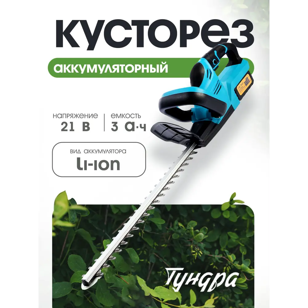 Фото Кусторез аккумуляторный Тундра 10554107 21 В АКБ и ЗУ входит в комплект Фото Кусторез аккумуляторный Тундра 10554107 21 В АКБ и ЗУ входит в комплект