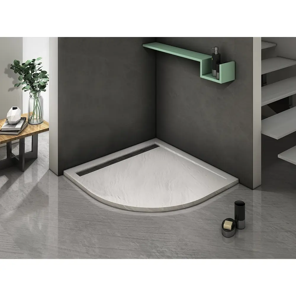 Фото 2 Душевой поддон Weltwasser 358123 1/4 круга искусственный камень 90x90см