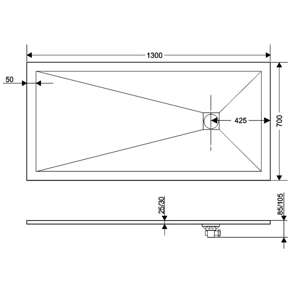 Фото 3 Душевой поддон Rgw Stone Tray 646060 прямоугольный искусственный камень 70x130см