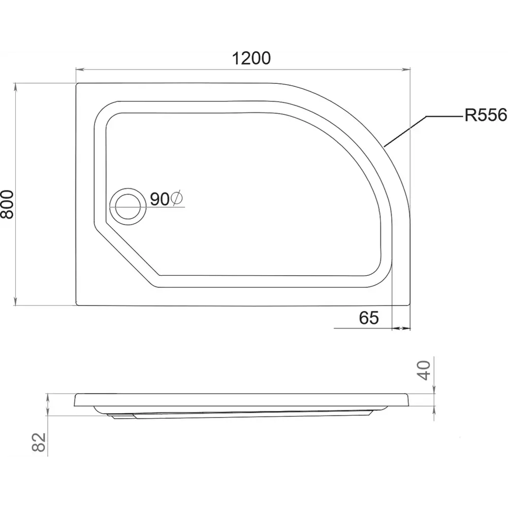 Фото 2 Душевой поддон Triton 646111 ассиметричный акрил 80x120см Фото 2 Душевой поддон Triton 646111 ассиметричный акрил 80x120см