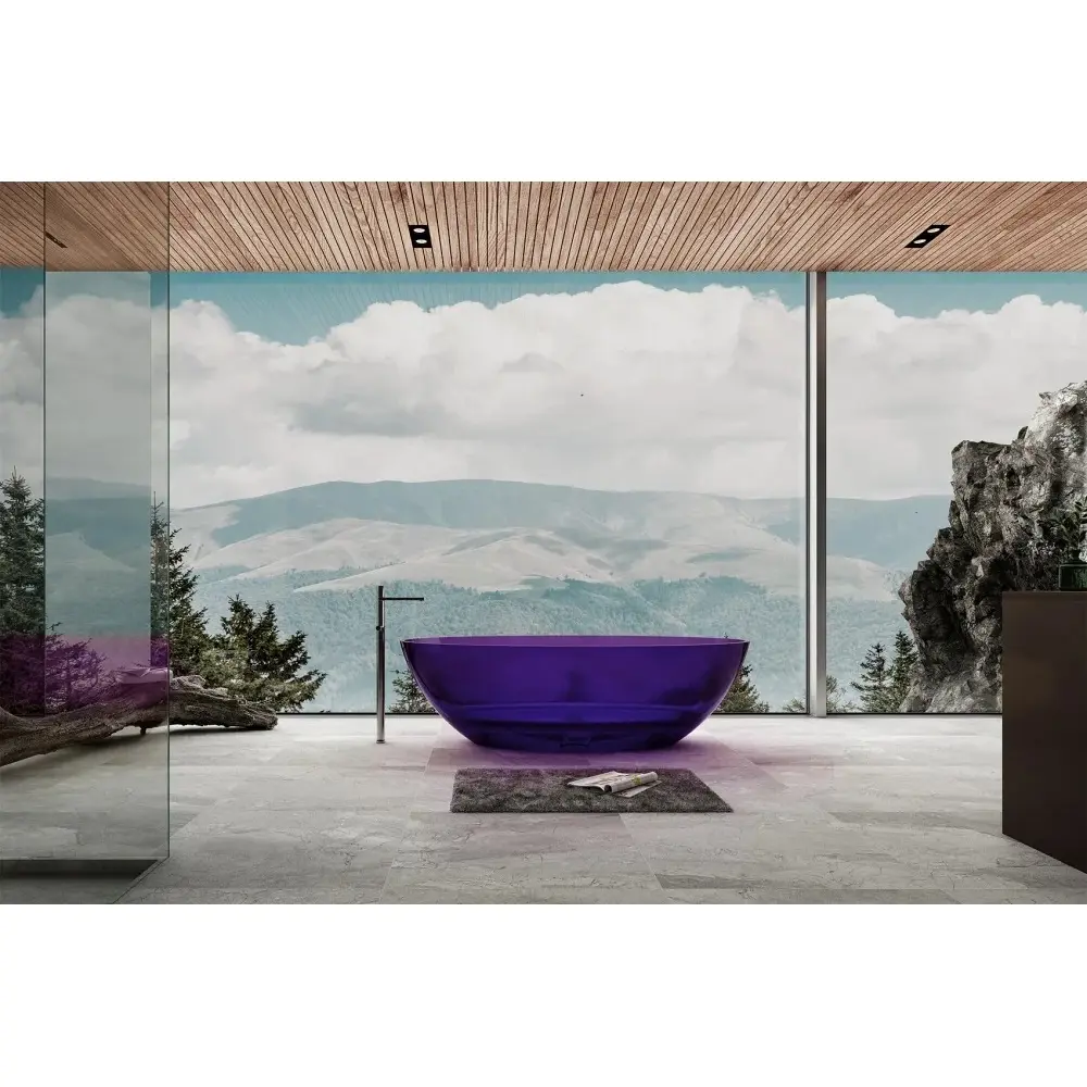 Фото 3 Ванна Abber Kristall AT9702 Amethyst 180x85 см акриловая с донным клапаном фиолетовая Фото 3 Ванна Abber Kristall AT9702 Amethyst 180x85 см акриловая с донным клапаном фиолетовая