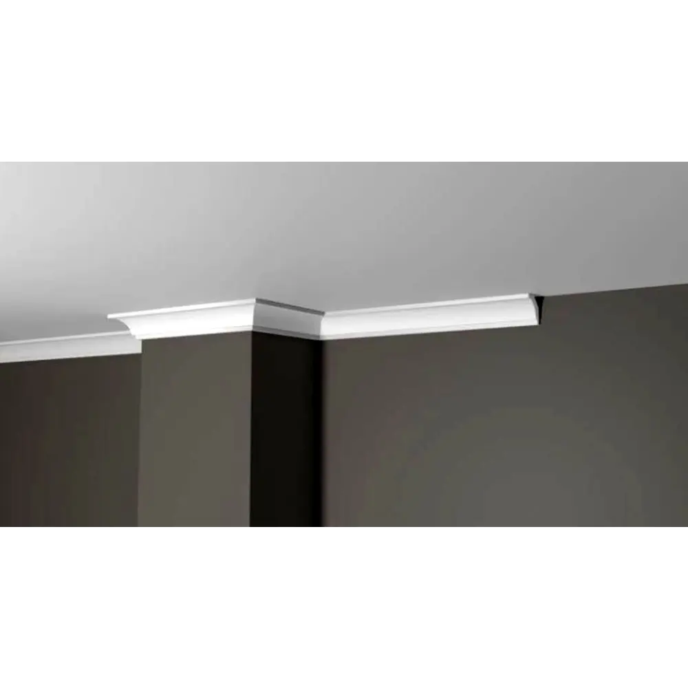 Фото Плинтус потолочный дюропласт ударопрочный под покраску Decor-Dizayn DD37 белый 3x3x200 см Фото Плинтус потолочный дюропласт ударопрочный под покраску Decor-Dizayn DD37 белый 3x3x200 см