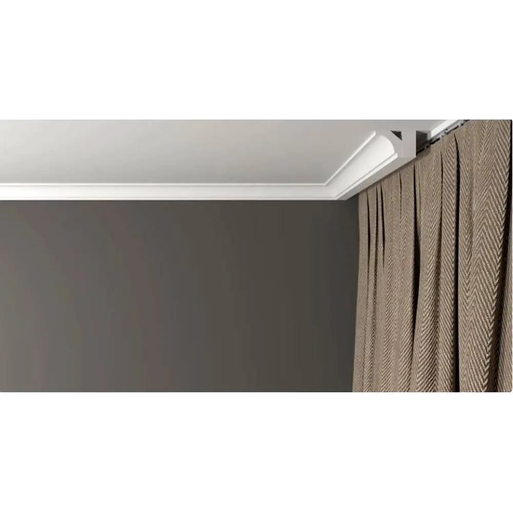 Фото 4 Плинтус потолочный дюропласт ударопрочный под покраску Decor-Dizayn DD37 белый 3x3x200 см Фото 4 Плинтус потолочный дюропласт ударопрочный под покраску Decor-Dizayn DD37 белый 3x3x200 см