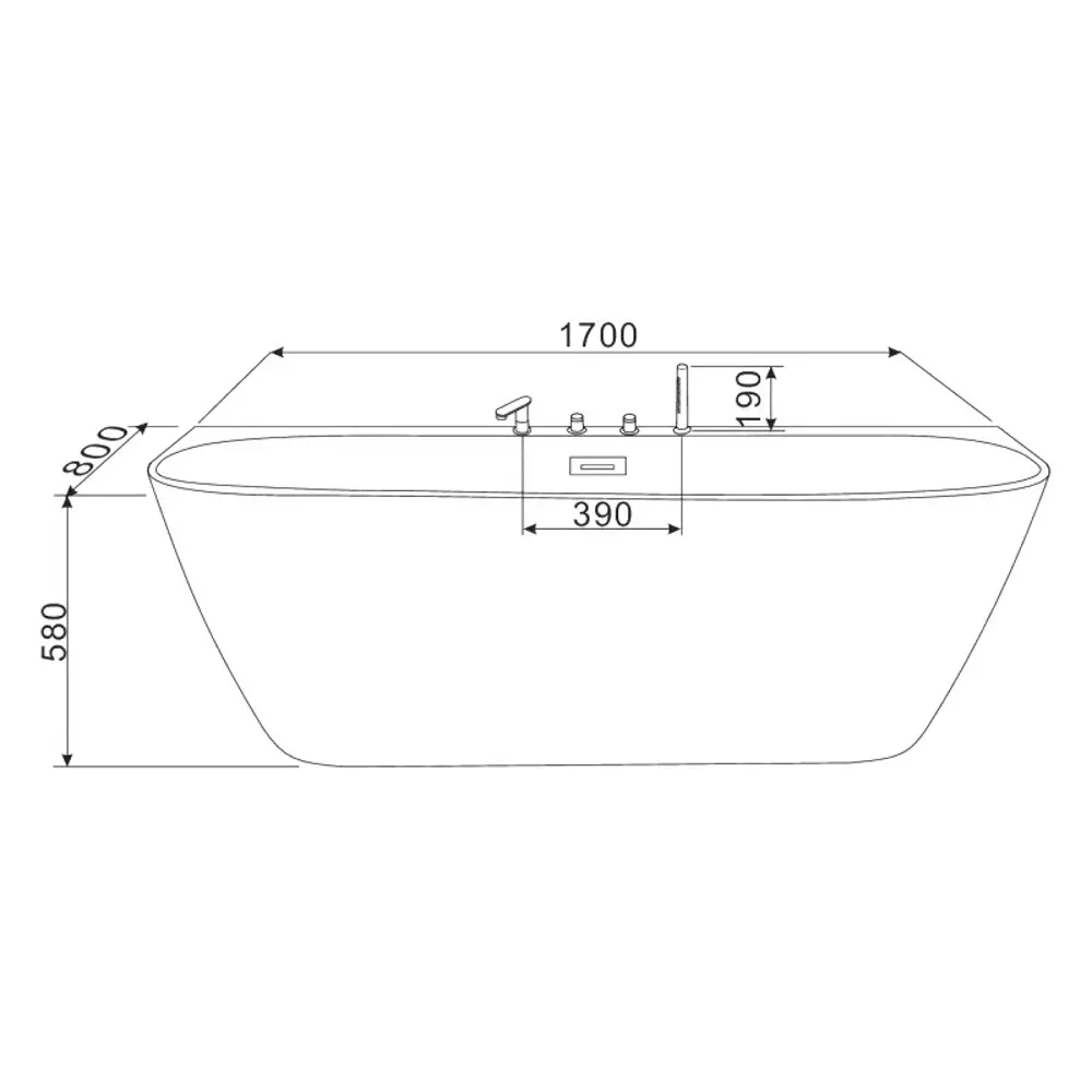 Фото 3 Ванна Esbano San Marino со смесителем 180x80 асимметричная акриловая цвет белый Фото 3 Ванна Esbano San Marino со смесителем 180x80 асимметричная акриловая цвет белый