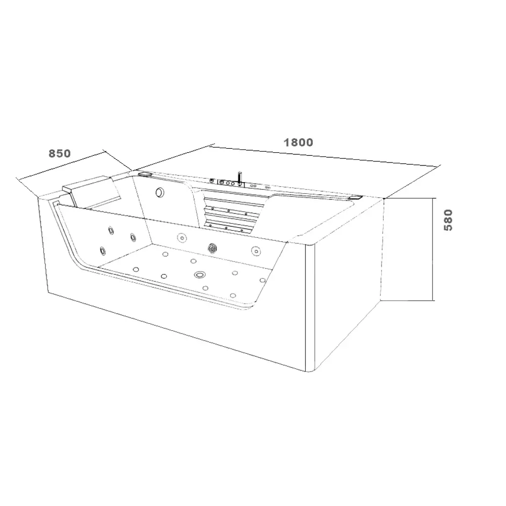 Фото 8 Ванна CeruttiSpa C 9957 180x85 см акриловая прямоугольная цвет белый