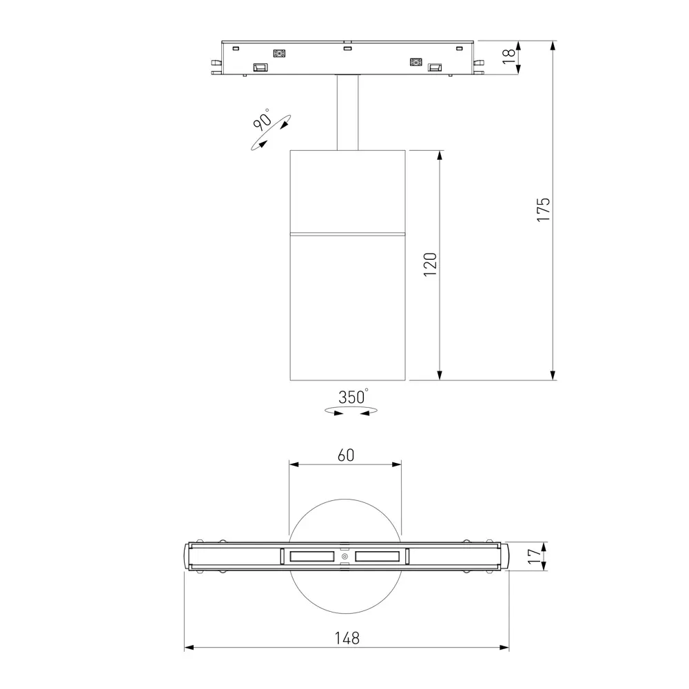 Фото 13 Трековый светильник Elektrostandard Slim Magnetic 12W 2700-6500K Dim R02 85075/01 чёрный Фото 13 Трековый светильник Elektrostandard Slim Magnetic 12W 2700-6500K Dim R02 85075/01 чёрный
