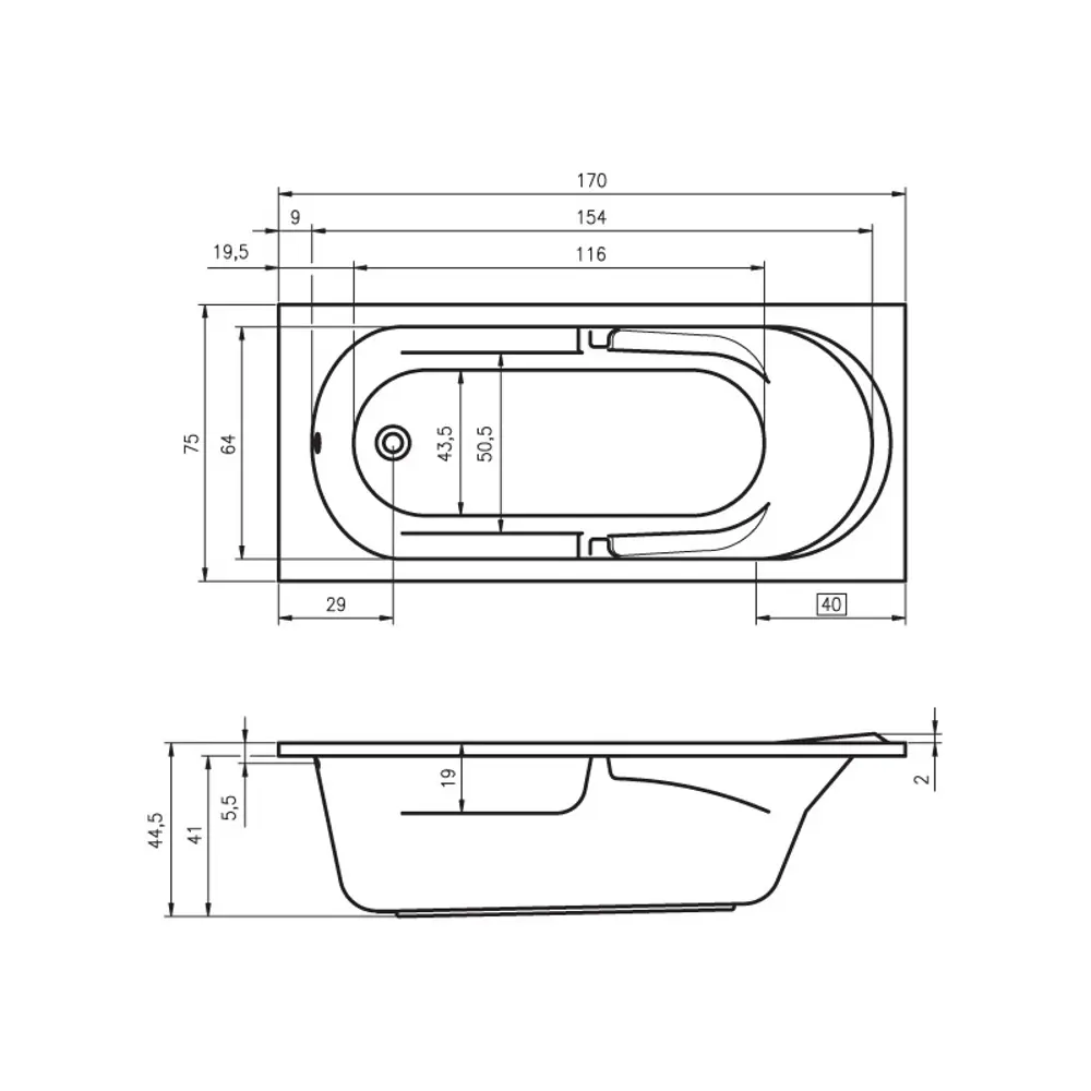Фото 2 Ванна Riho Future 170x75 акриловая Прямоугольная цвет белый Фото 2 Ванна Riho Future 170x75 акриловая Прямоугольная цвет белый