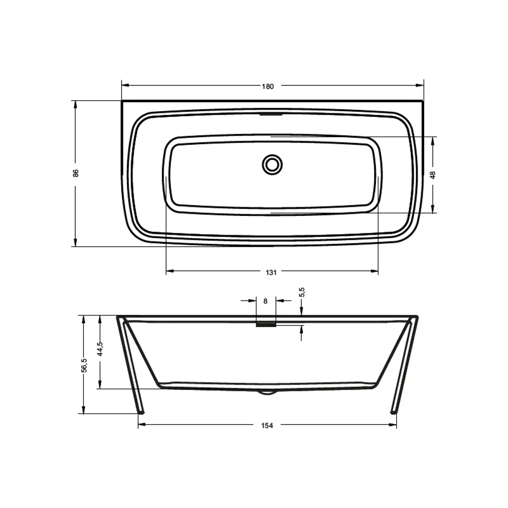 Фото 3 Ванна Riho Adore FS 180x86 акриловая прямоугольная цвет белый Фото 3 Ванна Riho Adore FS 180x86 акриловая прямоугольная цвет белый