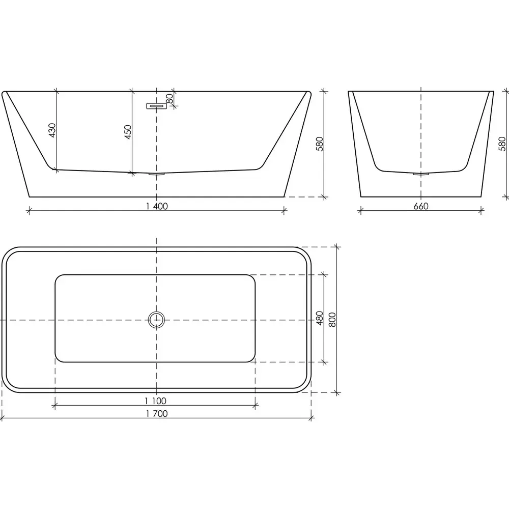Фото 9 Ванна Sancos Dama FB05 170x80 акриловая прямоугольная цвет белый Фото 9 Ванна Sancos Dama FB05 170x80 акриловая прямоугольная цвет белый