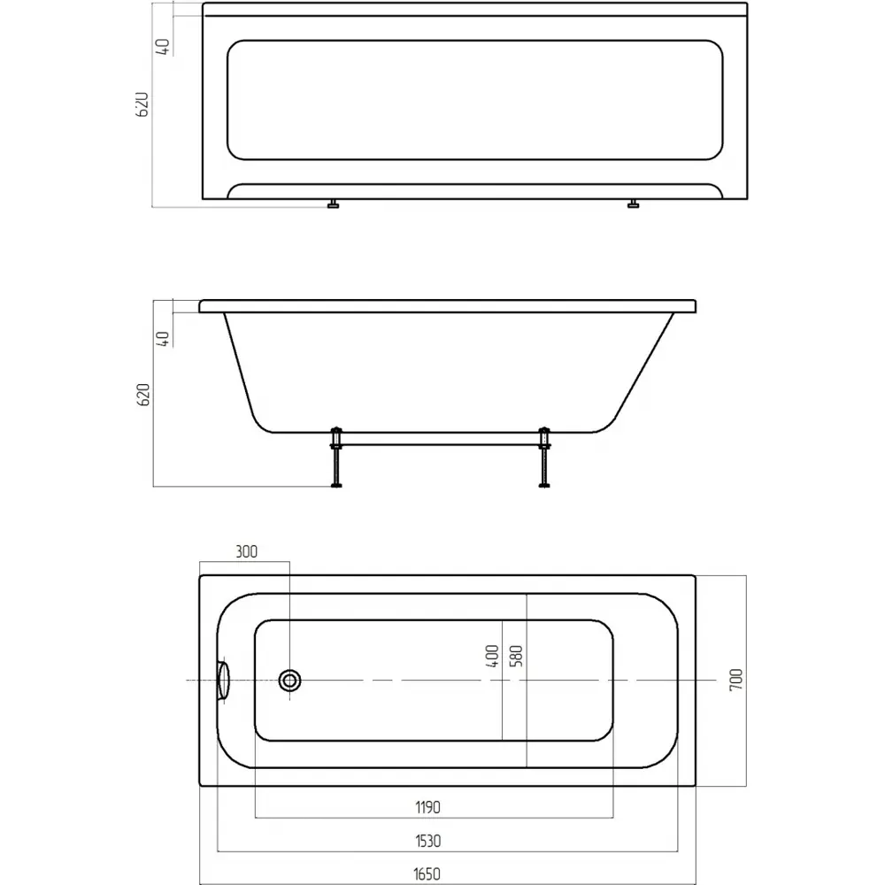 Фото 5 Ванна Aquatek Мия MIY165-0000001 165x70 см акриловая прямоугольная цвет белый Фото 5 Ванна Aquatek Мия MIY165-0000001 165x70 см акриловая прямоугольная цвет белый