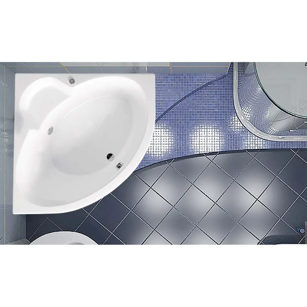 Фото 2 Ванна Vagnerplast Catalina mini 125x125 акриловая асимметричная цвет белый Фото 2 Ванна Vagnerplast Catalina mini 125x125 акриловая асимметричная цвет белый