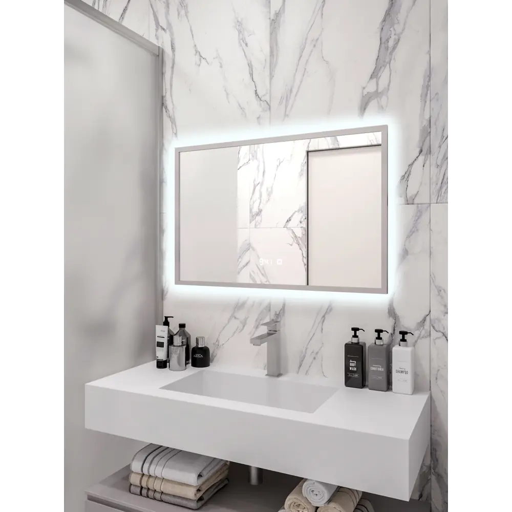 Фото 3 Зеркало для ванной Alias В раме для ванной qvr7010015s с подсветкой 100x70см Фото 3 Зеркало для ванной Alias В раме для ванной qvr7010015s с подсветкой 100x70см