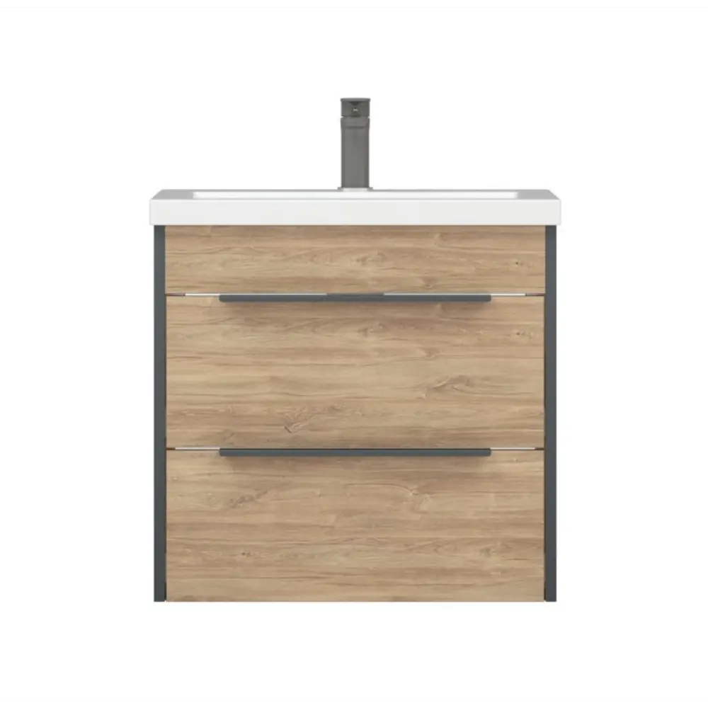 Фото Тумба под раковину подвесная Corozo Форест 60 Z2 60 см цвет дуб канзас/коричневый