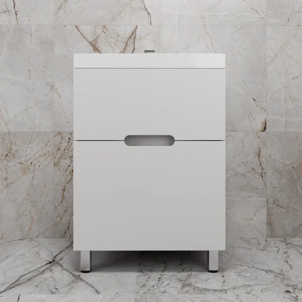 Фото Тумба под раковину напольная Style line ЛС-00002441 60см цвет белый матовый эмаль Фото Тумба под раковину напольная Style line ЛС-00002441 60см цвет белый матовый эмаль