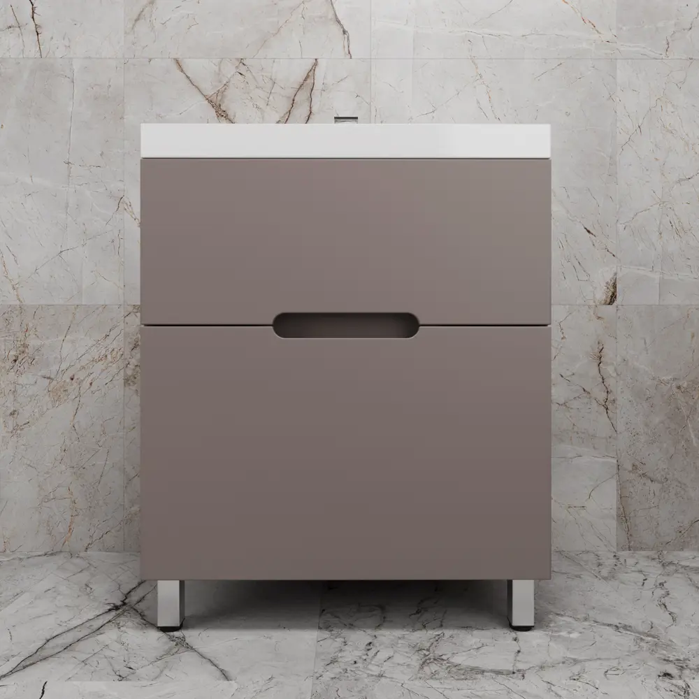 Фото Тумба под раковину напольная Style line ЛС-00002436 70см цвет тауп темный эмаль Фото Тумба под раковину напольная Style line ЛС-00002436 70см цвет тауп темный эмаль