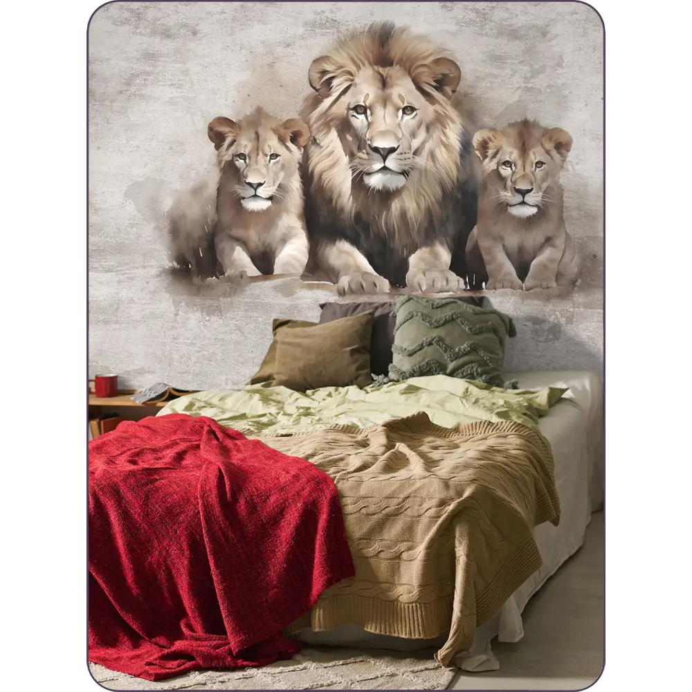 Фото 4 Фотообои флизелиновые Barton wall 3d Лев Животные 300x270 см M25603 Фото 4 Фотообои флизелиновые Barton wall 3d Лев Животные 300x270 см M25603