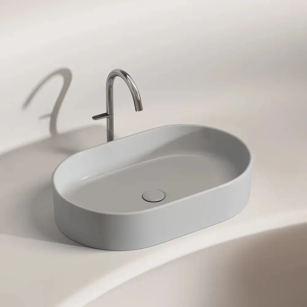 Фото 9 Раковина накладная Ceramicanova Element CN6048MSG 60.80x38.50 см цвет серый