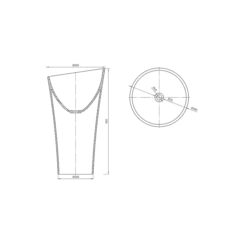 Фото 2 Раковина Montebianco pisa cono 11237 50см цвет белый Фото 2 Раковина Montebianco pisa cono 11237 50см цвет белый