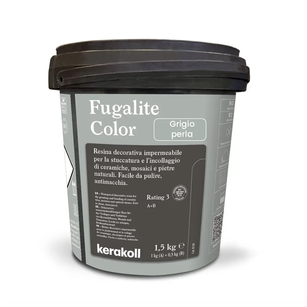 Фото Эпоксидная затирка Fugalite Color Grigio Perla 1.5 кг Фото Эпоксидная затирка Fugalite Color Grigio Perla 1.5 кг