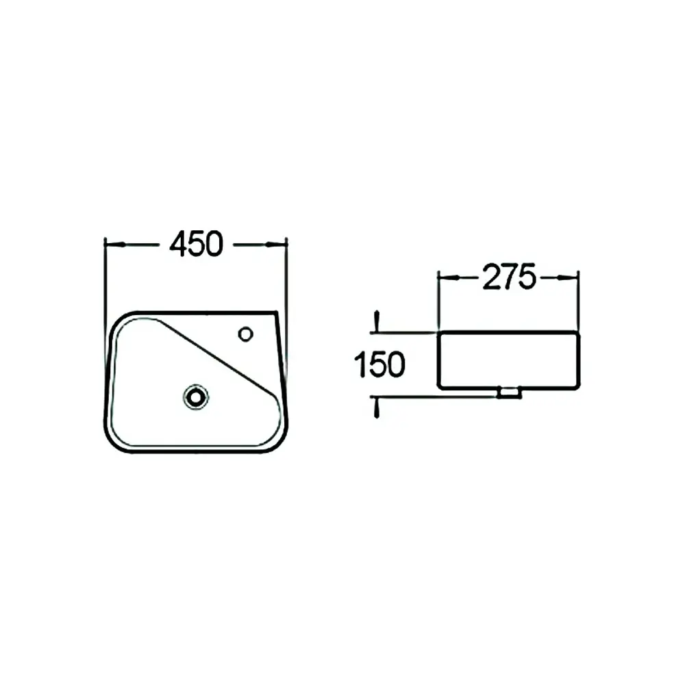 Фото 2 Раковина подвесная Santiline SL-2017L 45см цвет белый