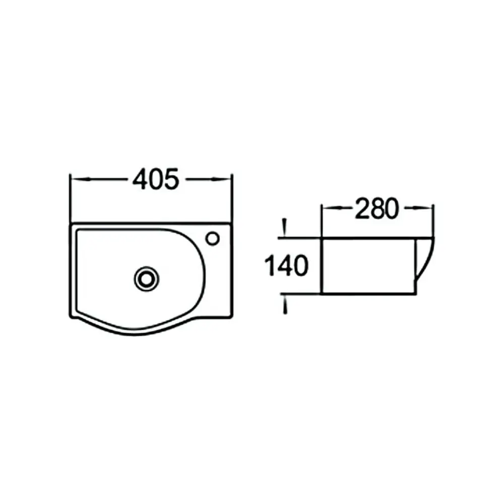 Фото 2 Раковина подвесная Santiline SL-2018R 40.5см цвет белый