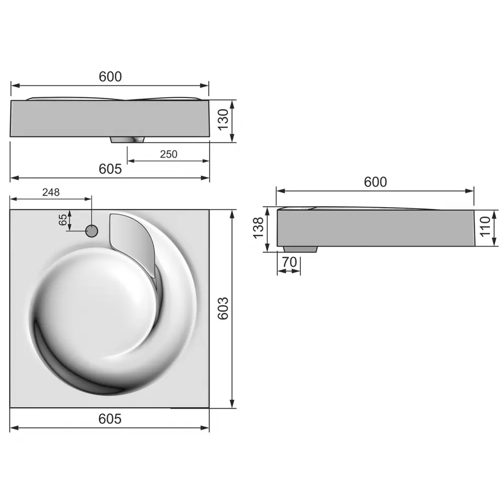 Фото 6 Раковина подвесная Stella polar киото SP-00000796 60см цвет белый