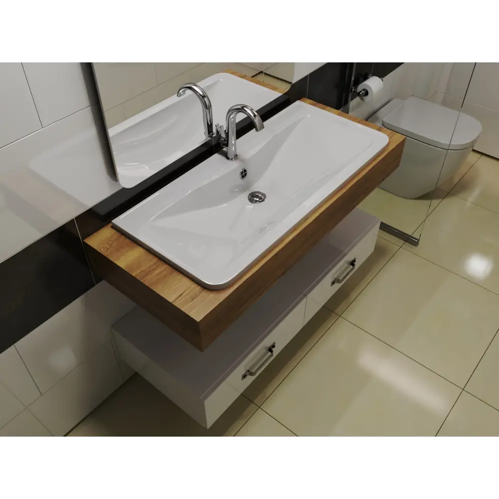 Фото 5 Раковина накладная Stella polar adel 4627173210263 100см цвет белый