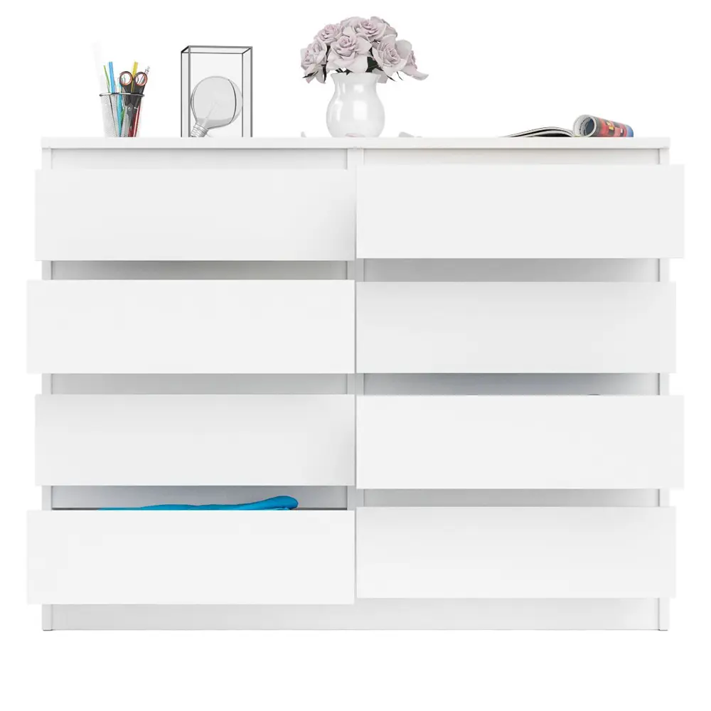 Фото 5 Комод СВК Мори МК1200.8 8 ящиков 120х41х94 см ЛДСП цвет белый Фото 5 Комод СВК Мори МК1200.8 8 ящиков 120х41х94 см ЛДСП цвет белый