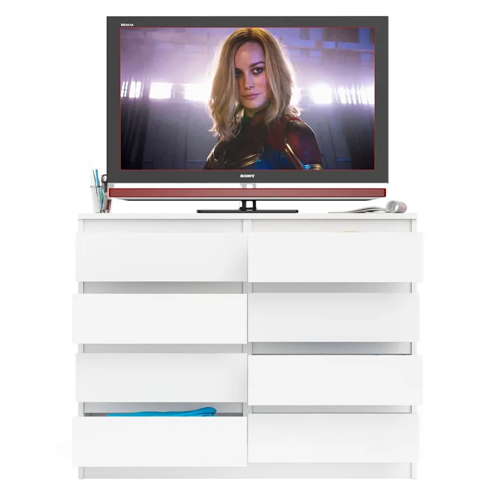 Фото 12 Комод СВК Мори МК1200.8 8 ящиков 120х41х94 см ЛДСП цвет белый Фото 12 Комод СВК Мори МК1200.8 8 ящиков 120х41х94 см ЛДСП цвет белый