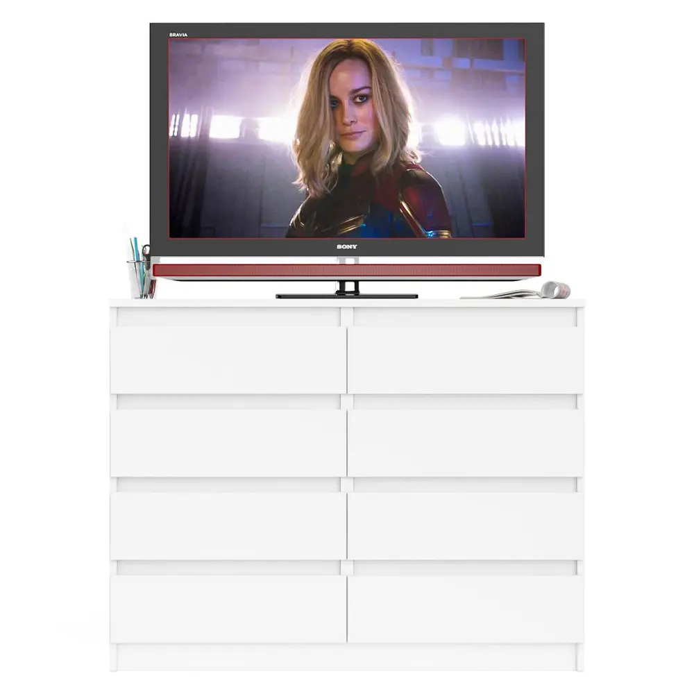 Фото 13 Комод СВК Мори МК1200.8 8 ящиков 120х41х94 см ЛДСП цвет белый Фото 13 Комод СВК Мори МК1200.8 8 ящиков 120х41х94 см ЛДСП цвет белый