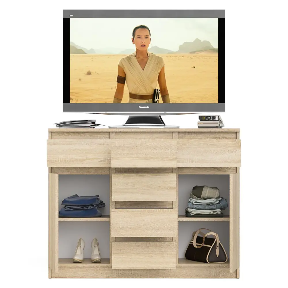 Фото 4 Комод СВК Мори МК1200.4 6 ящиков 120х41х94 см ЛДСП цвет дуб сонома