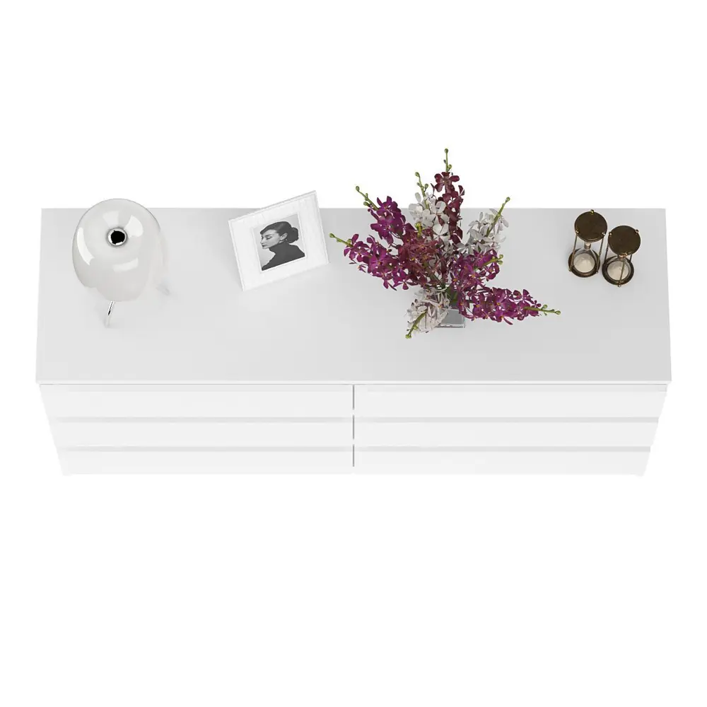 Фото 13 Комод СВК Мори МК1380 6 ящиков 138х41х73 см ЛДСП цвет белый Фото 13 Комод СВК Мори МК1380 6 ящиков 138х41х73 см ЛДСП цвет белый