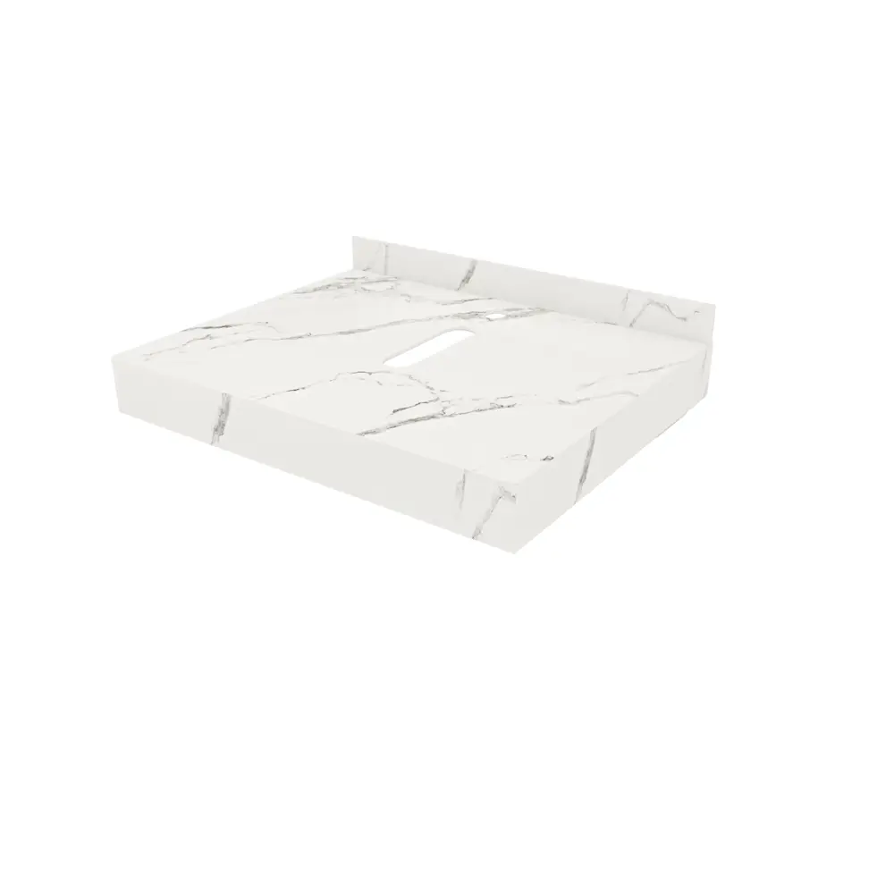 Фото 8 Столешница в ванную Teymi F15426 60x50см Керамогранит цвет белый