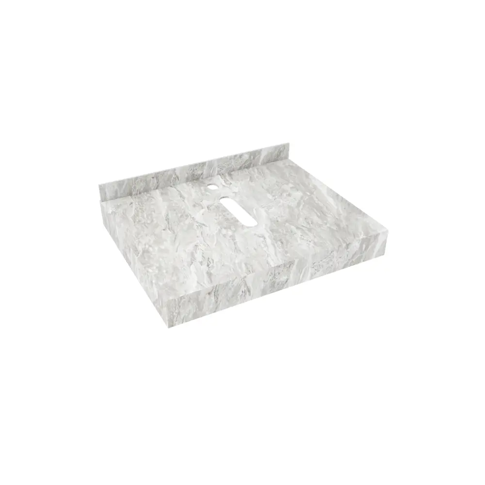 Фото 8 Столешница в ванную Teymi F15431 60x50см Керамогранит цвет серый/серебристый