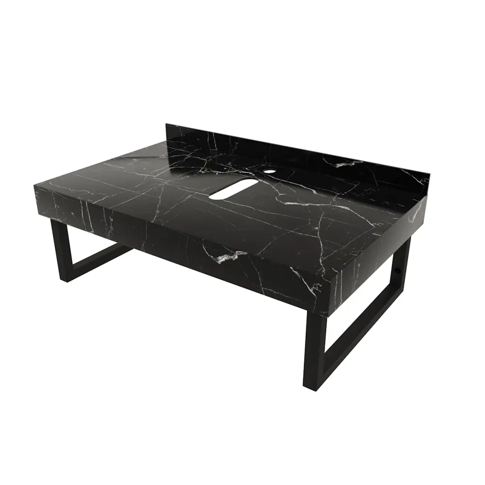 Фото 4 Столешница в ванную Teymi F15443 80x50см Керамогранит цвет черный Фото 4 Столешница в ванную Teymi F15443 80x50см Керамогранит цвет черный