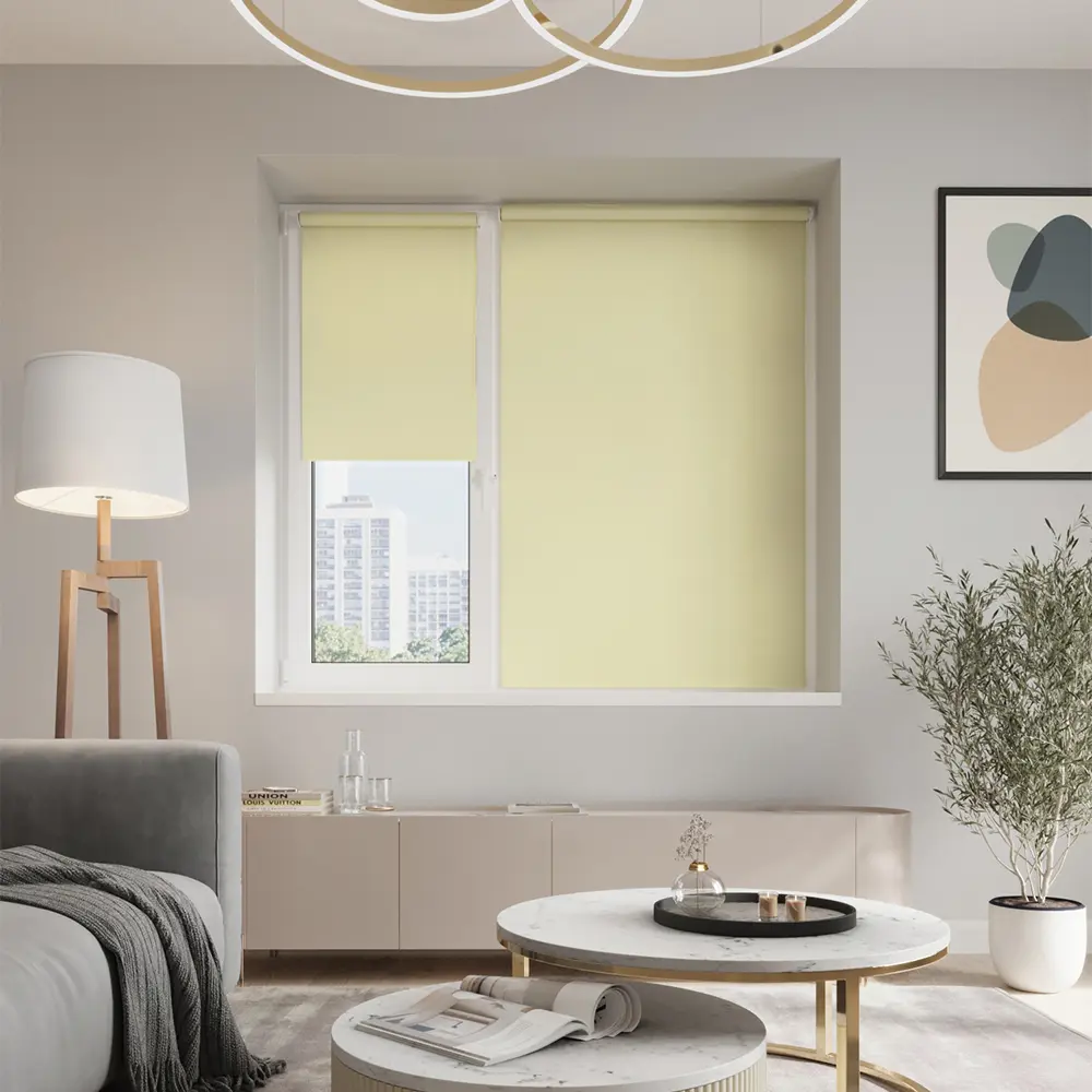 Фото Рулонная штора Evoli Однотонная классика 34x160 см цвет светло-желтый