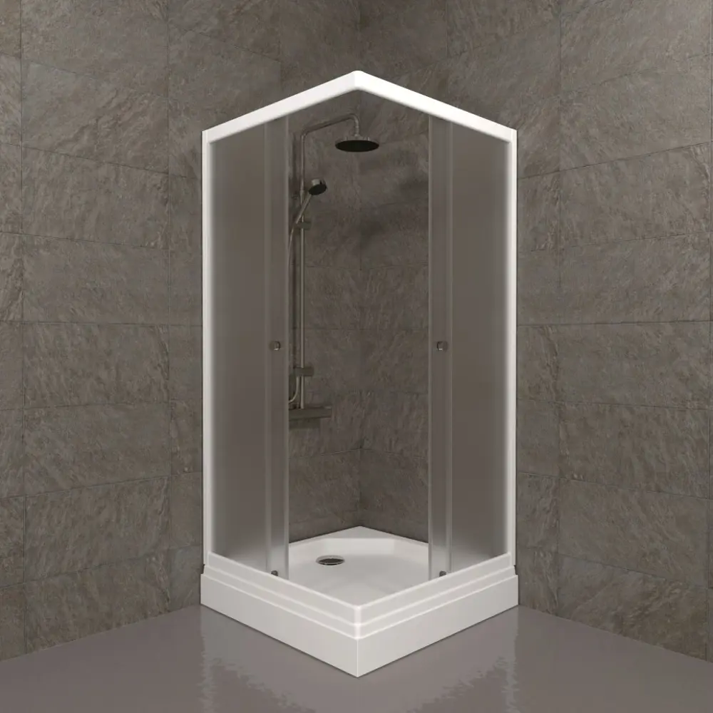 Фото 11 Душевой уголок Belgranio Santa Santa квадрат с поддоном 90x90см профиль белый эффект стекла матовый Фото 11 Душевой уголок Belgranio Santa Santa квадрат с поддоном 90x90см профиль белый эффект стекла матовый