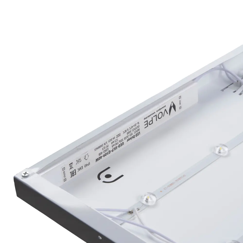 Фото 6 Панель светодиодная Volpe Ul-00013016 40 Вт 595 x 595 мм опал 4000 К IP40