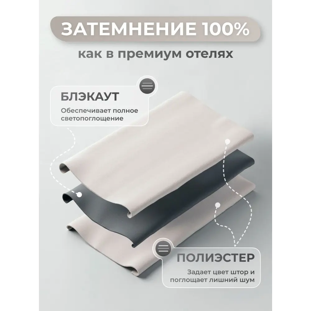 Фото 3 Комплект штор Юмарт Блэкаут ЮМАРТ 103002300240009 на шторной ленте 240x300 см цвет серый